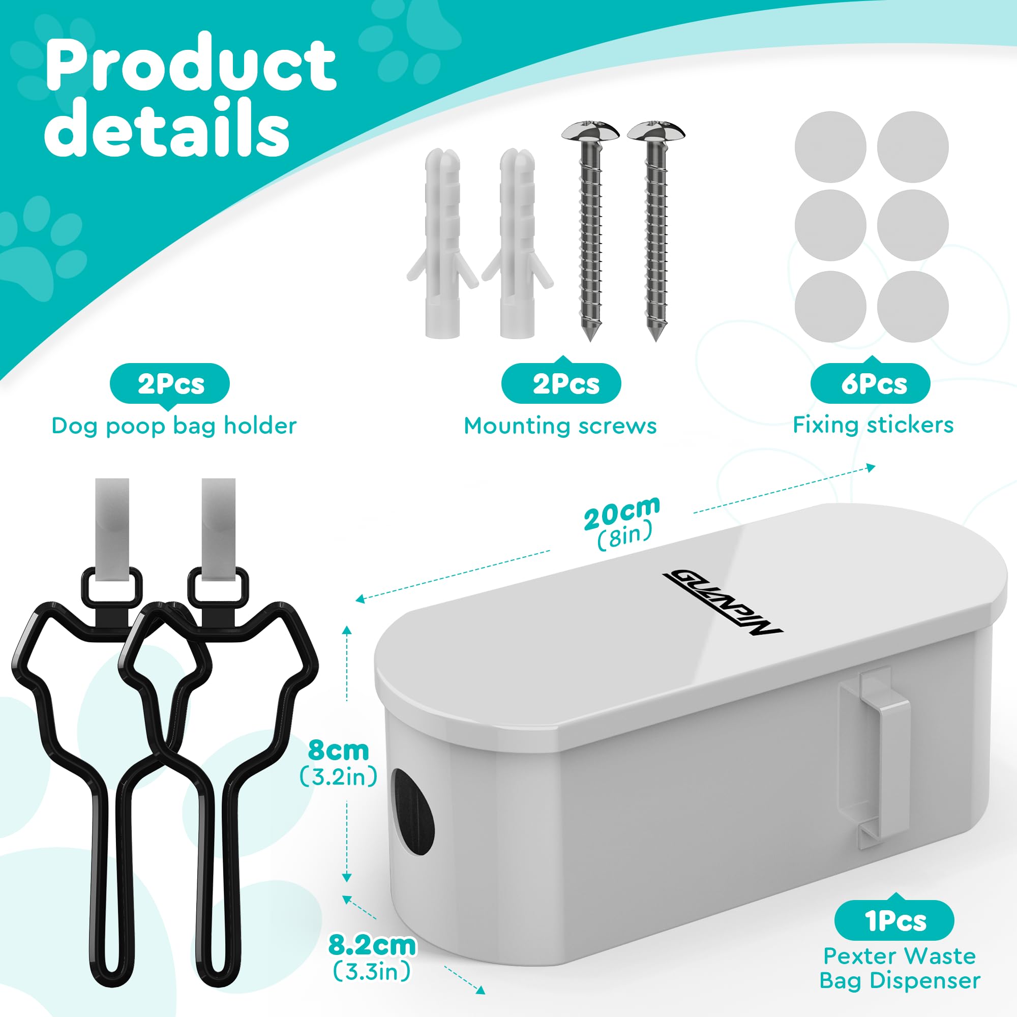 Guanpin dispenser shows two holders for extra bags