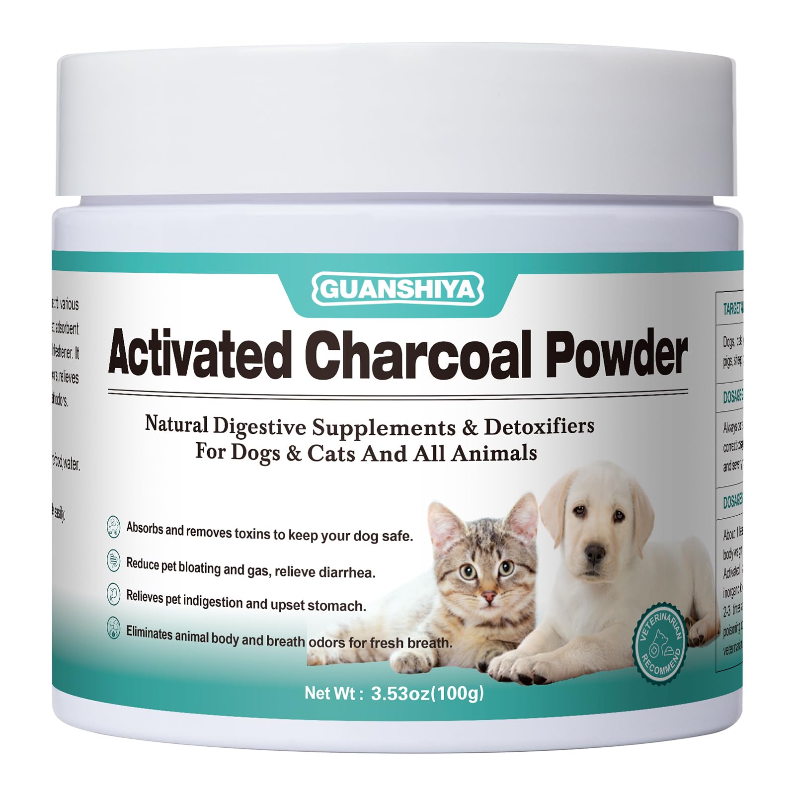Guanshiya Activated Charcoal for Dogs poisoning support — helps manage accidental ingestion