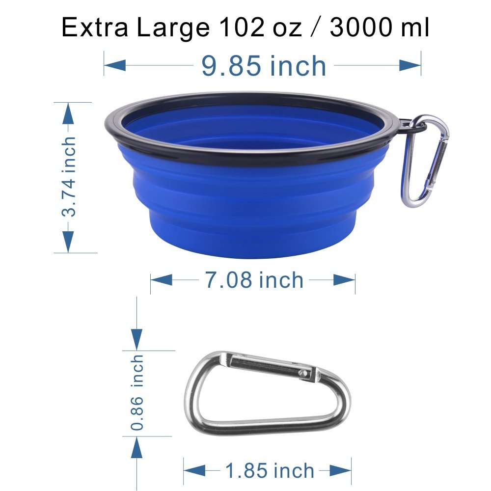 Guardians blue foldable dog dish compact and portable for outdoor adventures