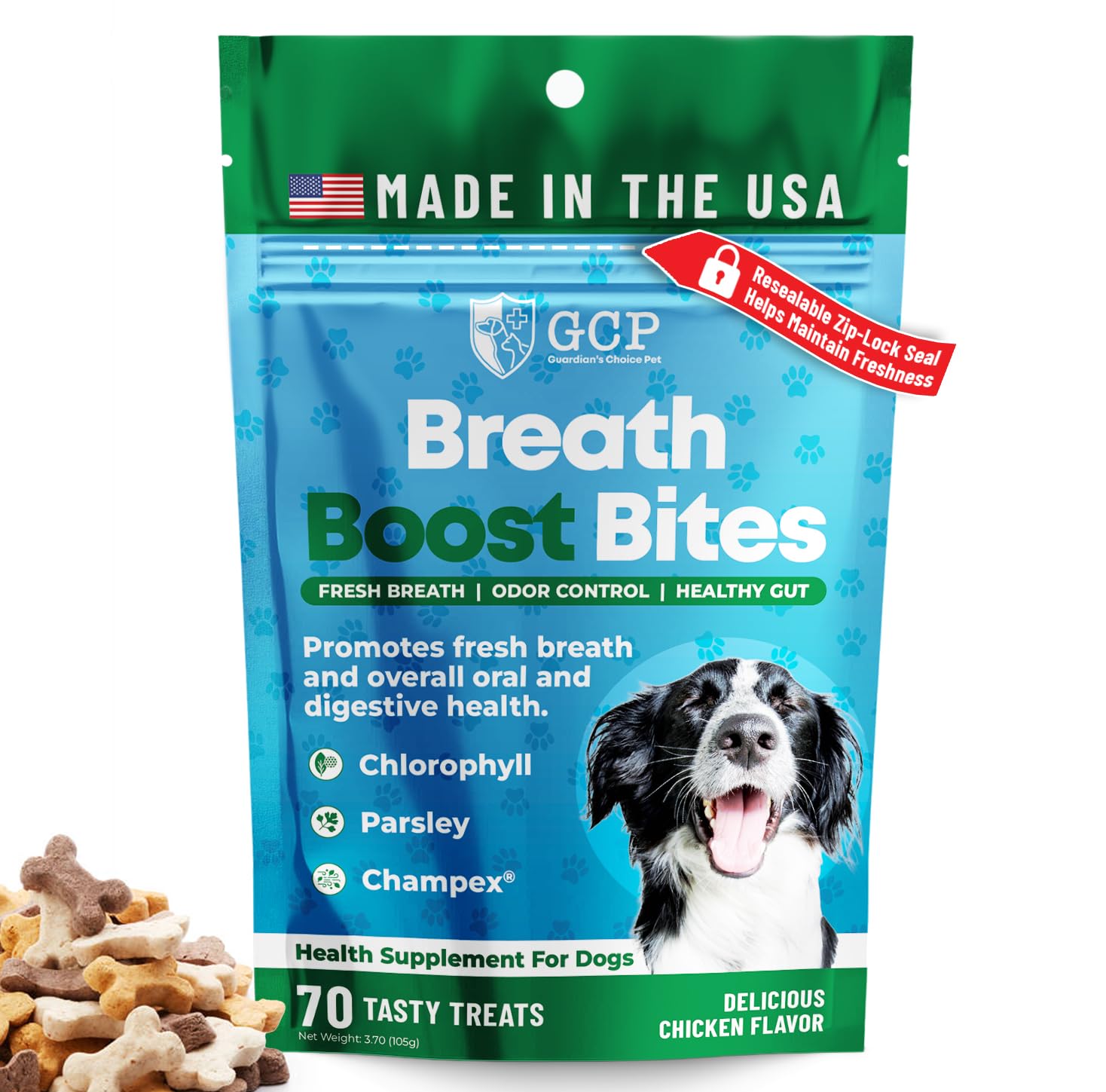 Guardian's Choice Breath Boost Bites - chicken-chews promoting fresher breath and daily care