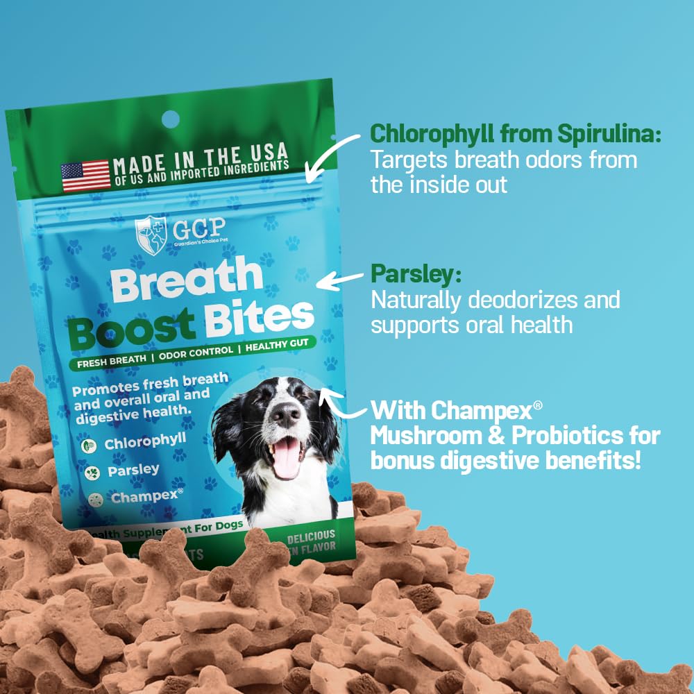 Guardian's Choice Breath Boost Bites - parsley, cinnamon, spirulina for natural breath support