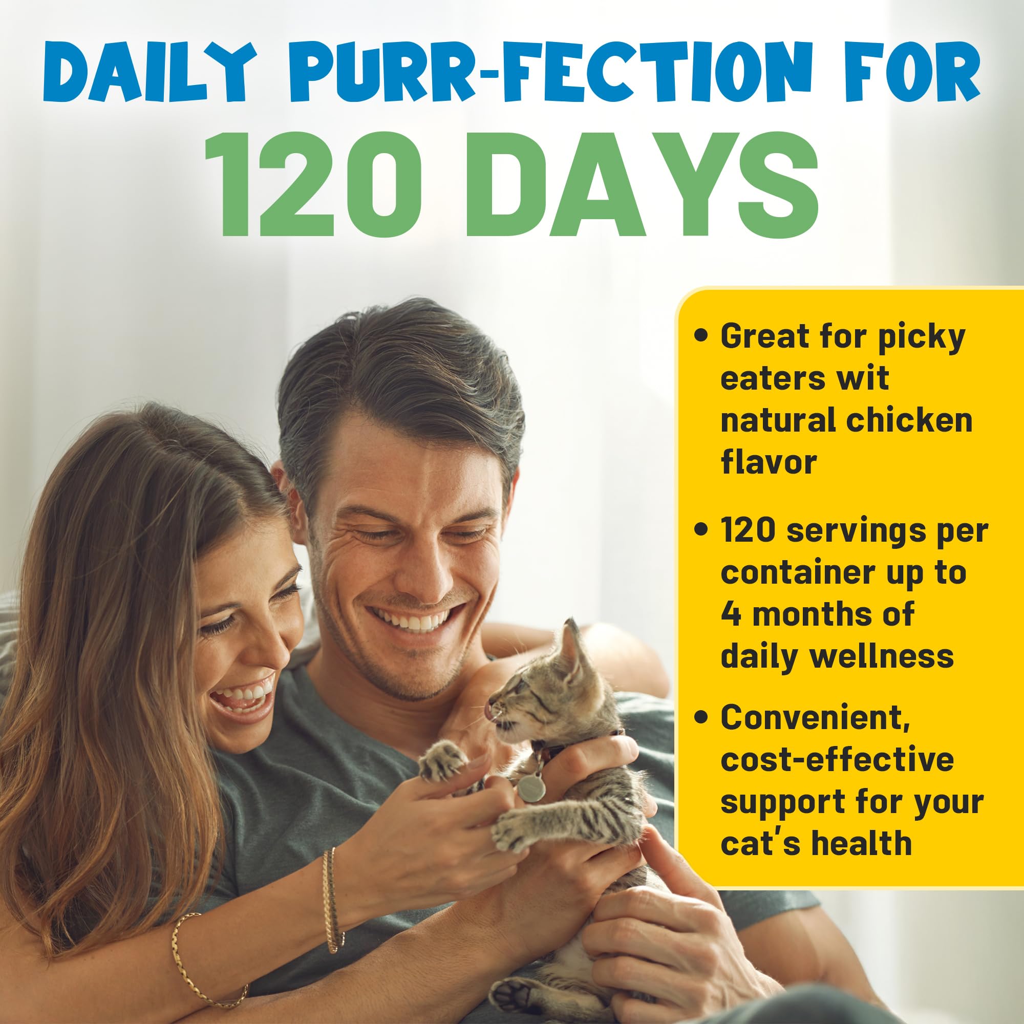 Guardian’s Choice Purrbiotics sprinkled on wet or dry cat food.