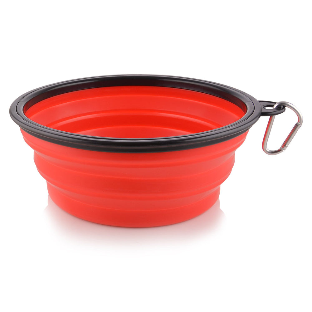 Guardians extra-large collapsible dog bowl closed for travel.