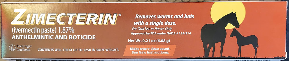 GuHuiKU Zimecterin horse dewormer tube front view for easy administration.