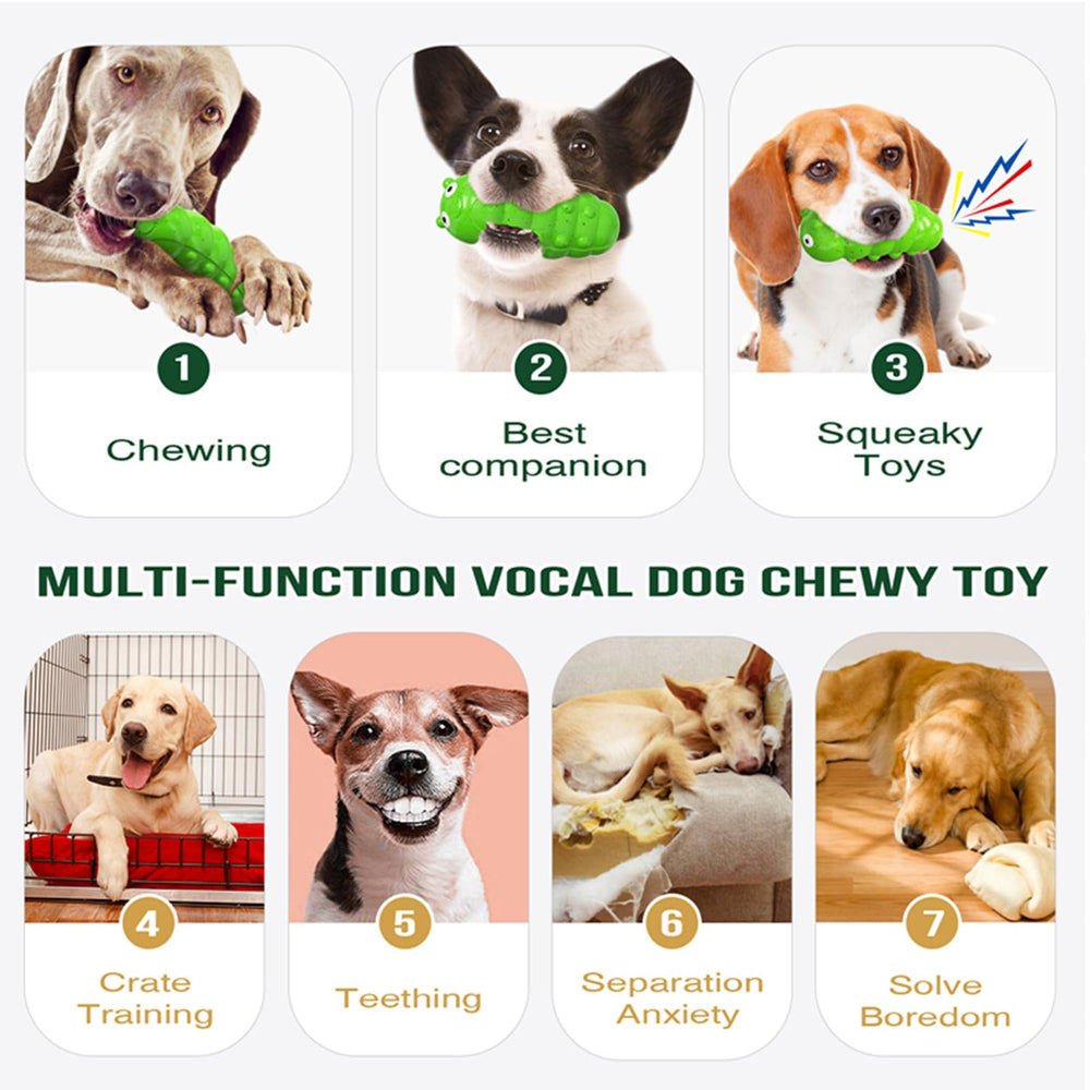 GUIASIPULE durable green toy for large breeds supports teething and interactive play.