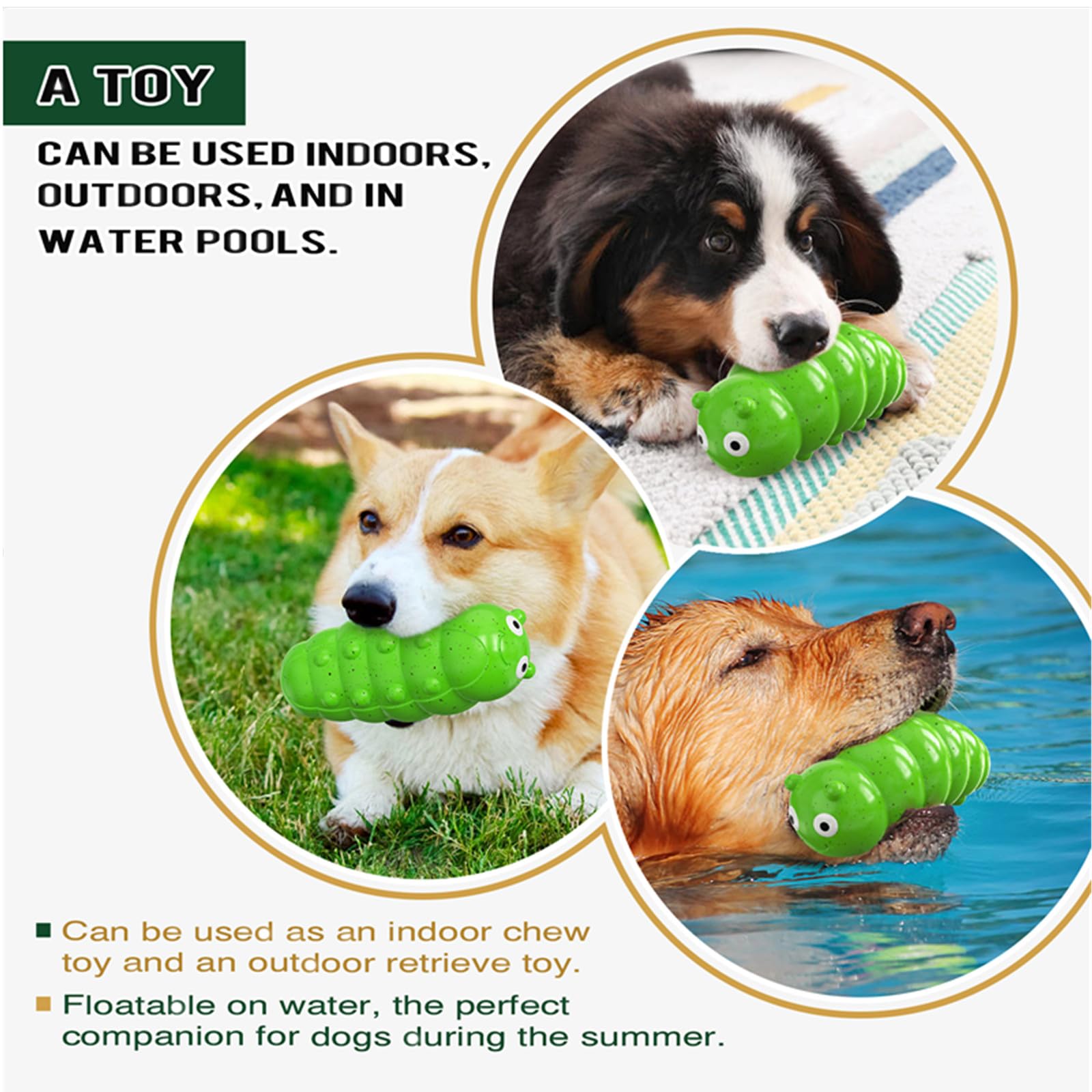 GUIASIPULE indestructible indoor outdoor toy, ideal for active dogs and playtime.
