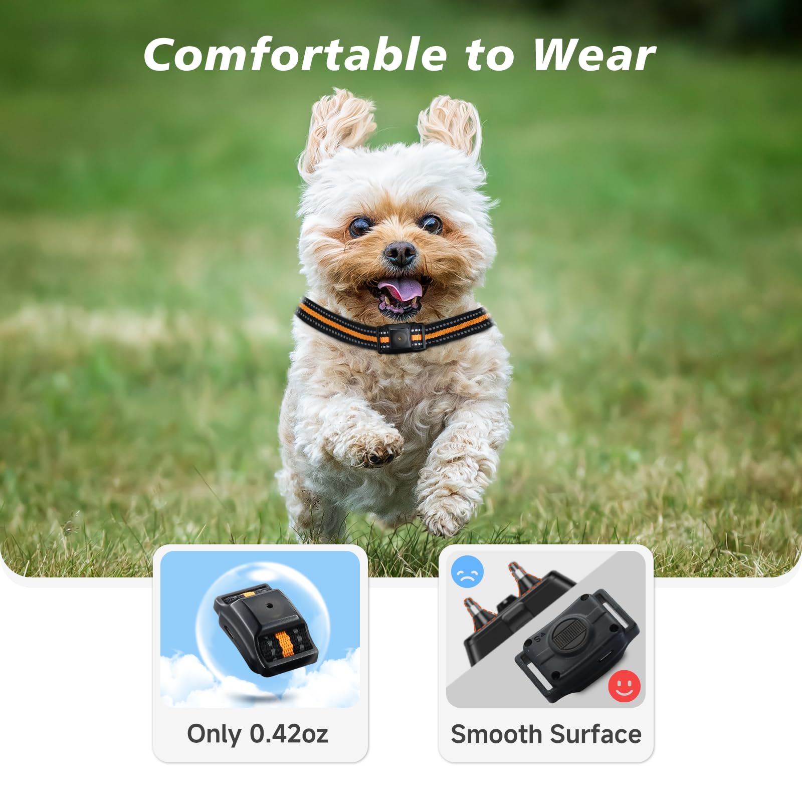 Guidoy five sensitivity levels provide gentle options for barking scenarios.