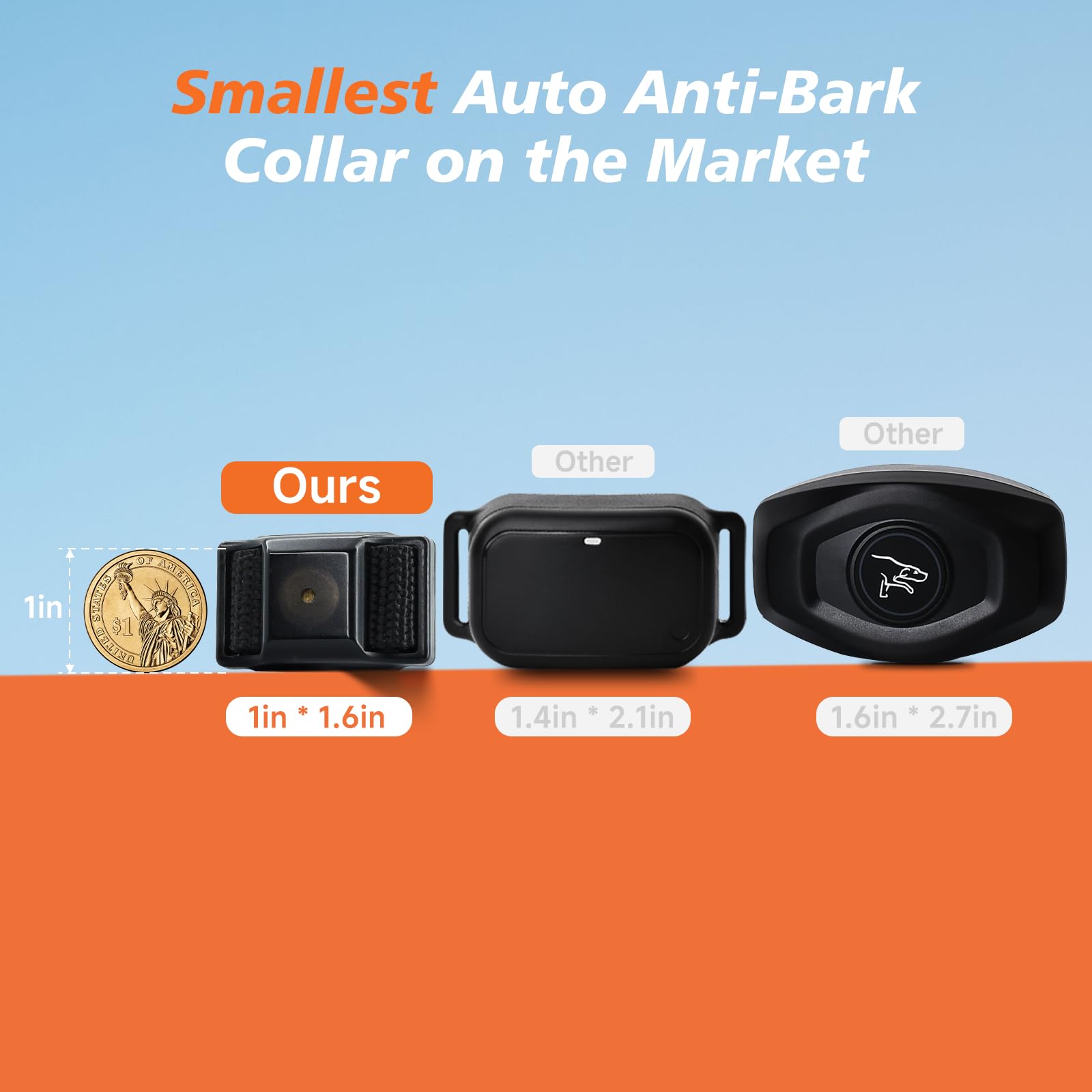 Guidoy tiniest bark collar weighs just 0.42 oz for comfortable all-day wear.