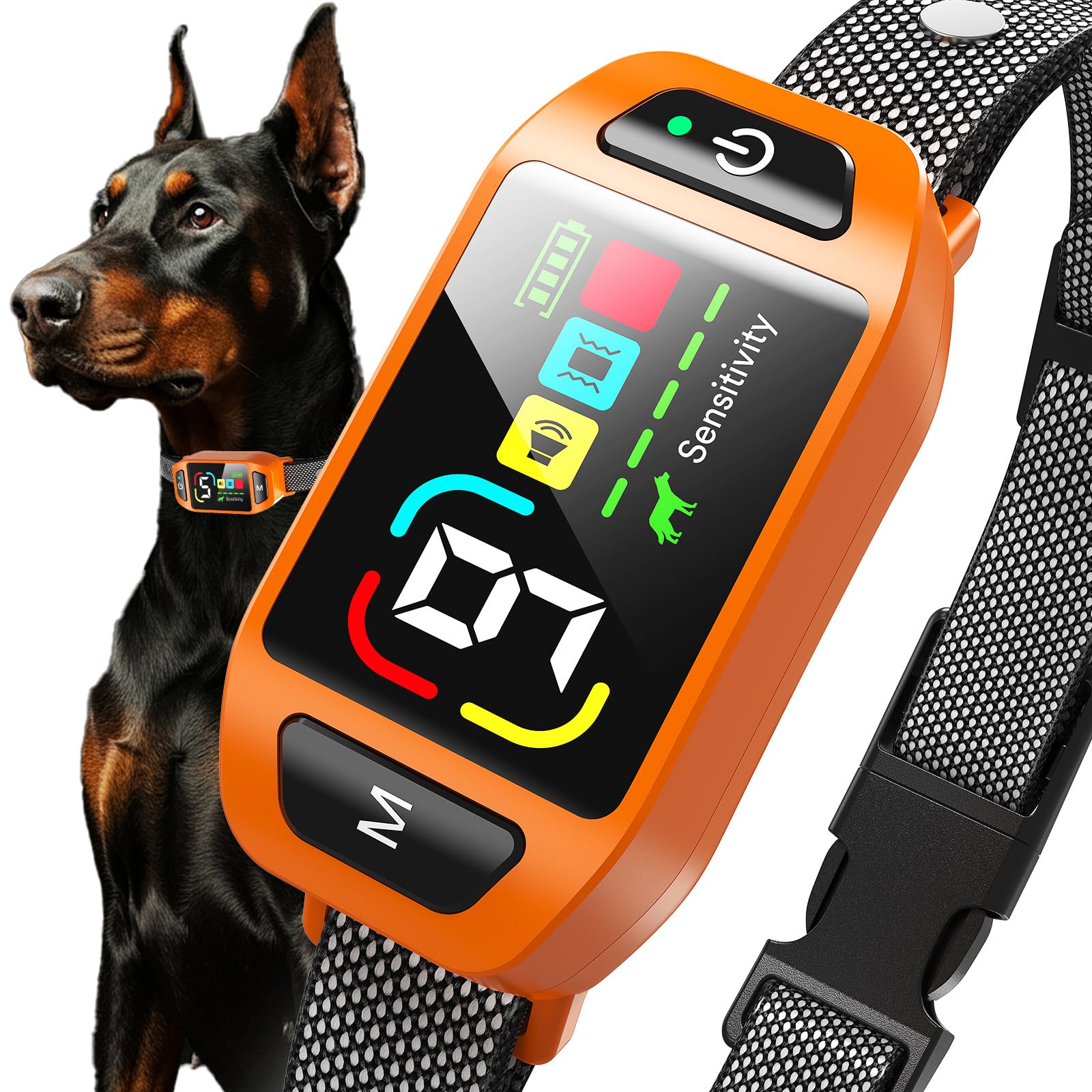 GUIFAG bark collar on dog with AI detection supports calmer barking during walks