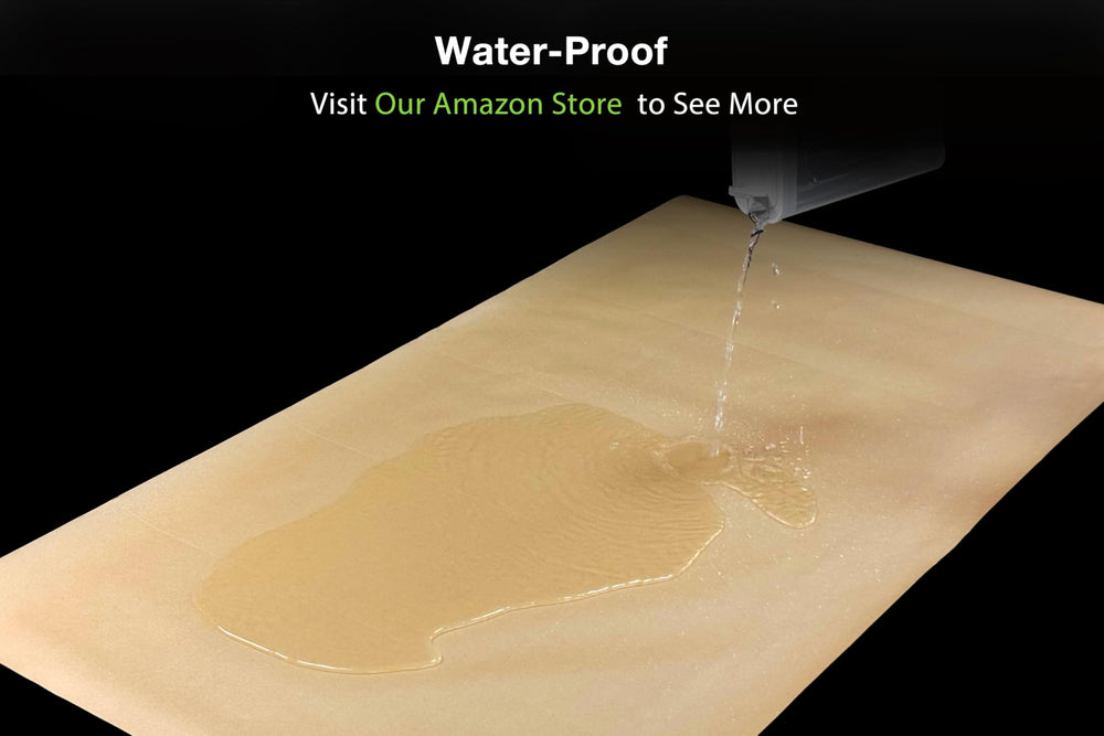 Close-up of water-resistant coating on GuineaLoft sheet for a dry cage floor