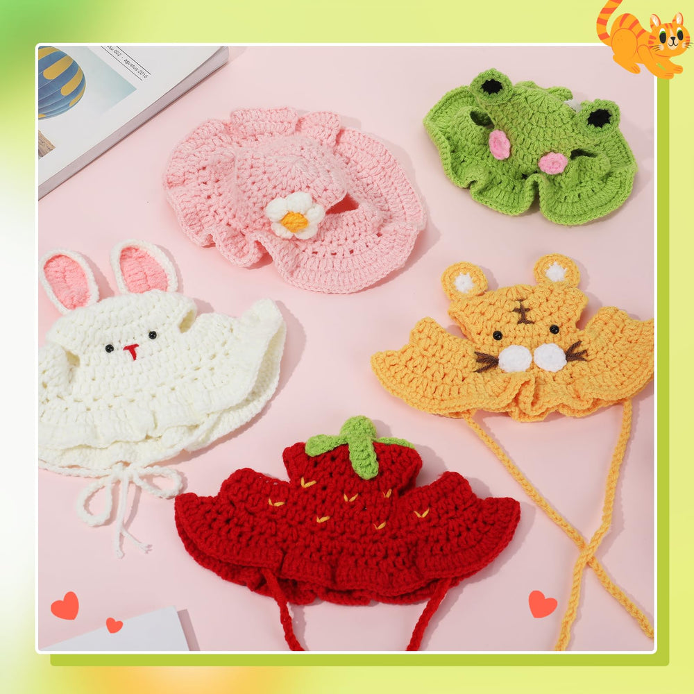 Guiqulai bunny hat for pets — adjustable knit keeps bunnies secure during play