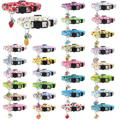 Guiqulai floral cat collar close-up showing soft fabric for comfortable all-day wear.