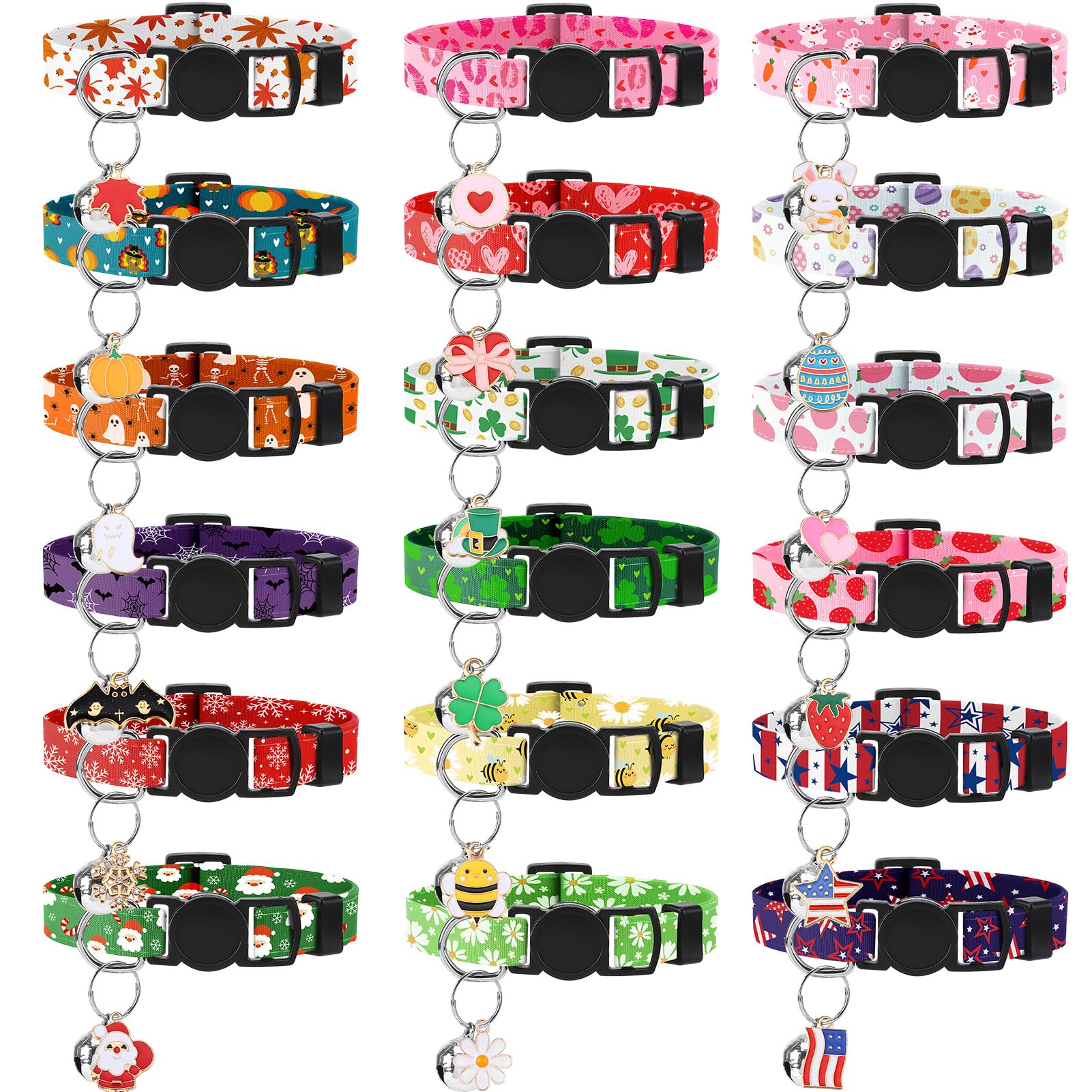 Guiqulai Valentine theme holiday cat collar for safe, stylish walks