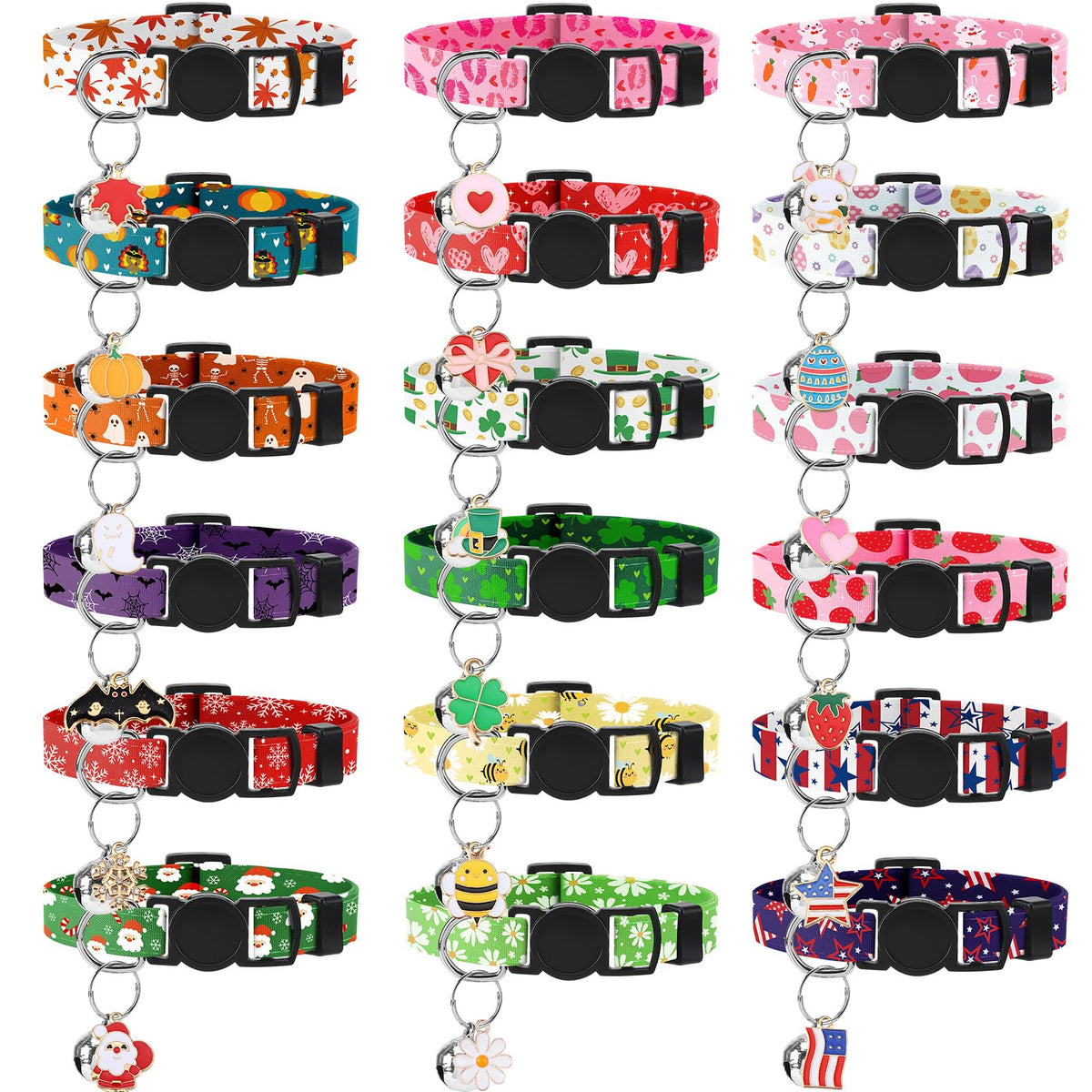Guiqulai Valentine theme holiday cat collar for safe, stylish walks