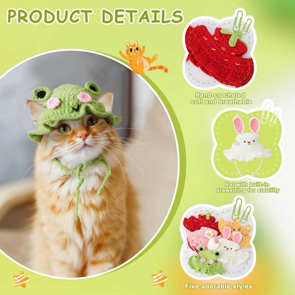 Guiqulai strawberry hat for pets — charming knit adds playful flair to photos