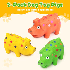 Guiwawa green squeaky pig toy drawing attention for fetch and exercise.