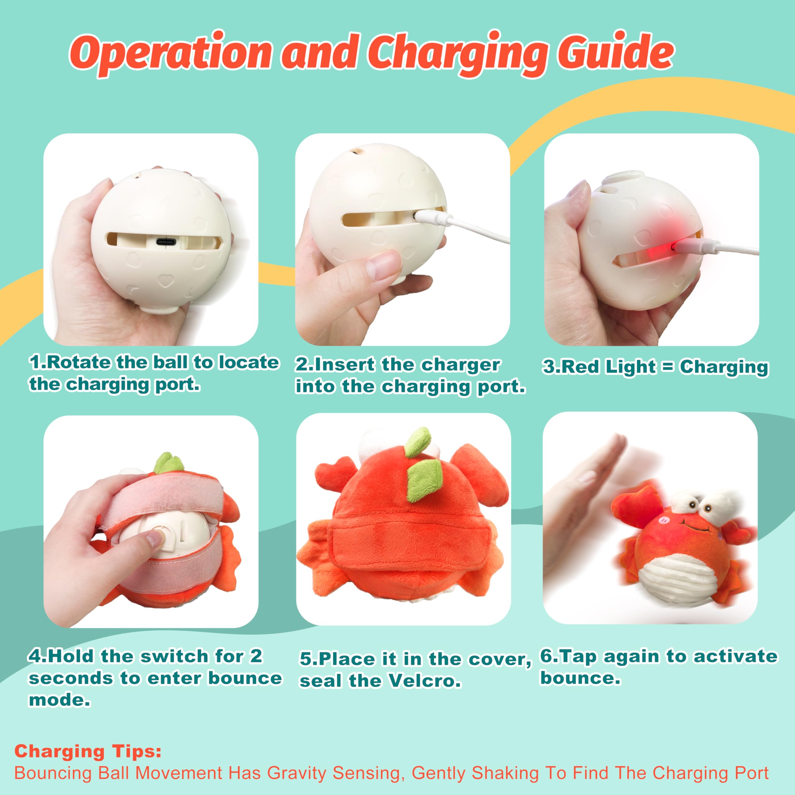 GUKCO Crab toy plush cover machine-washed for easy cleaning.