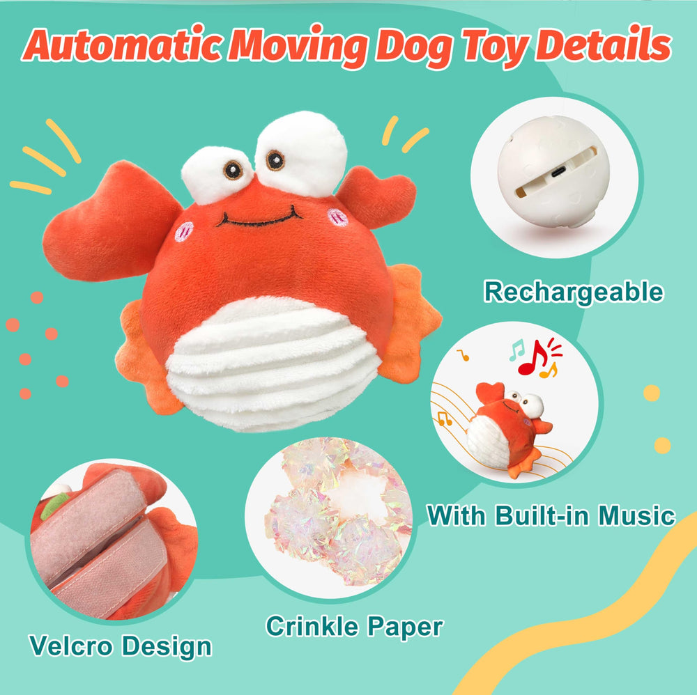 GUKCO Crab toy in Silent Mode for quiet play with sensitive dogs.