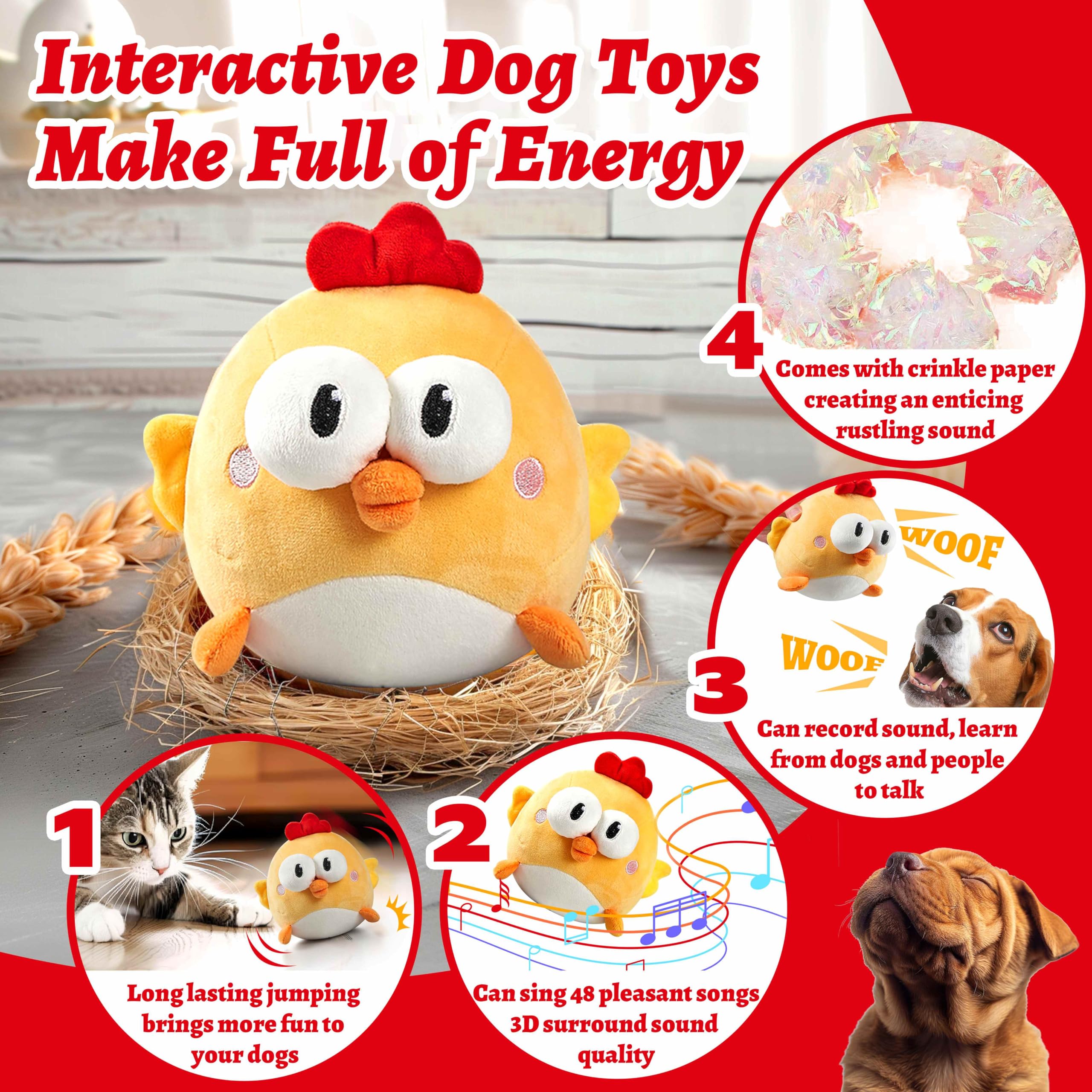 GUKCO recording mode responds to dog sounds with playful prompts.