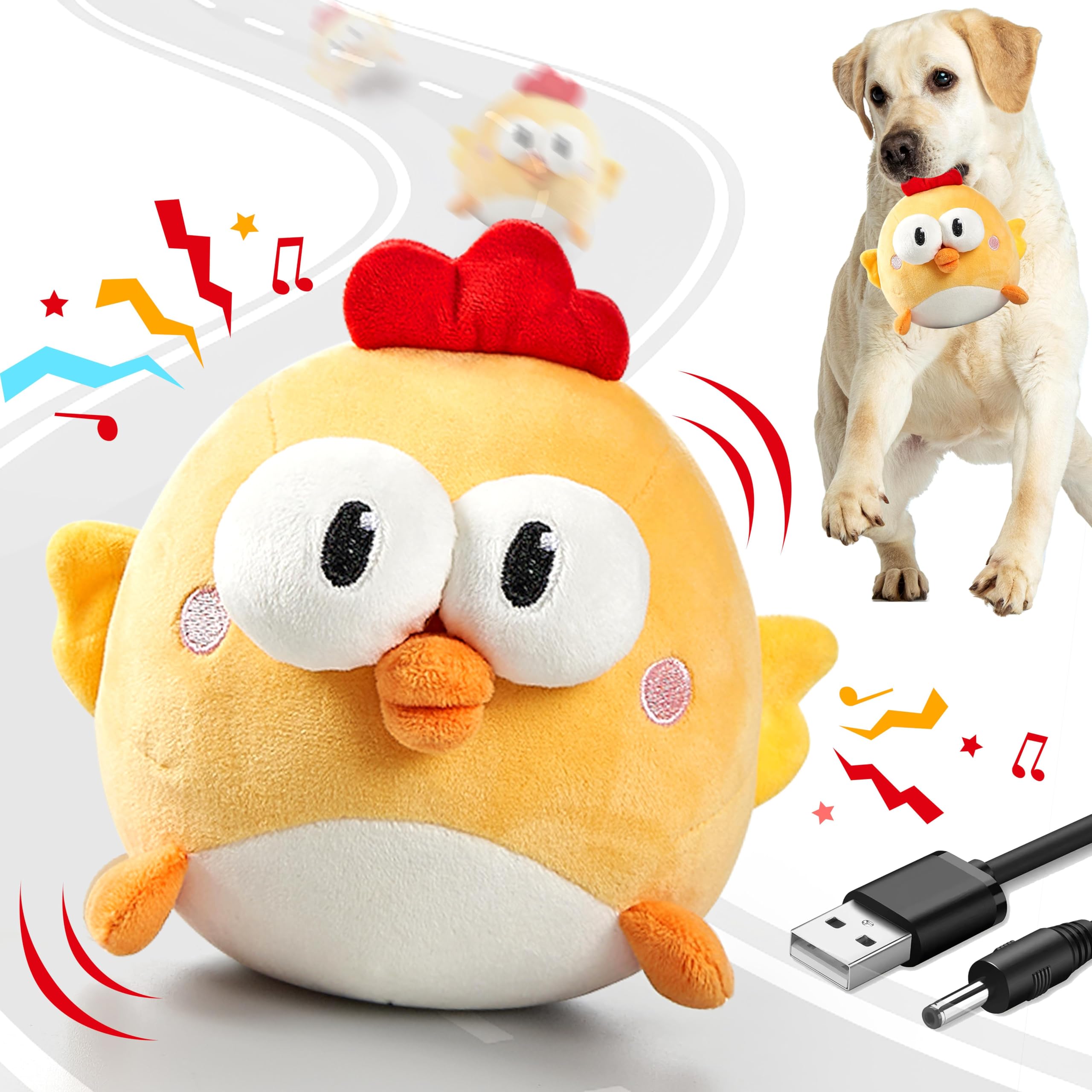 GUKCO interactive dog toy with squeaky ball promotes active play.