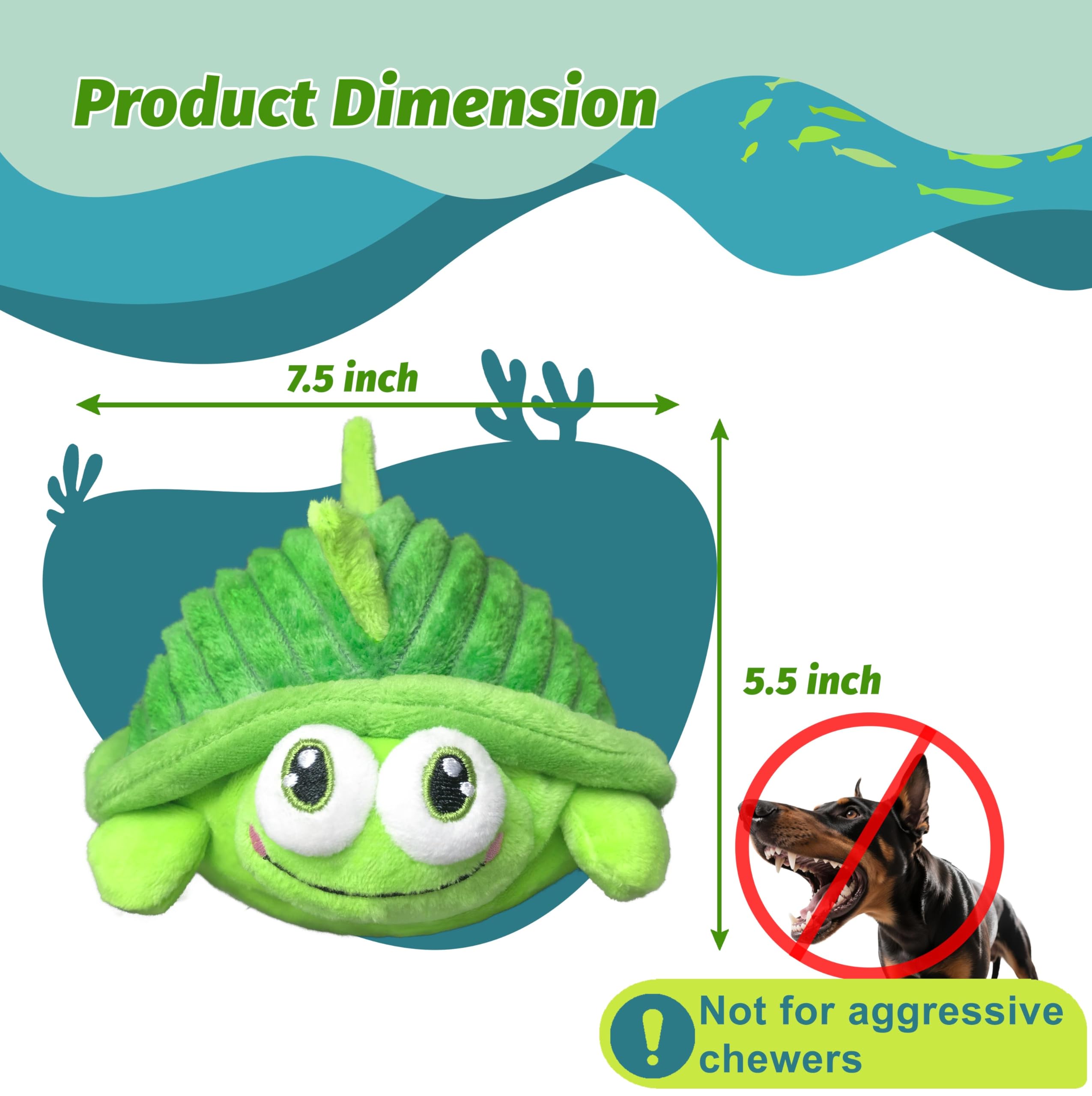GUKCO Plush turtle cover is soft, chew-friendly, and washable.