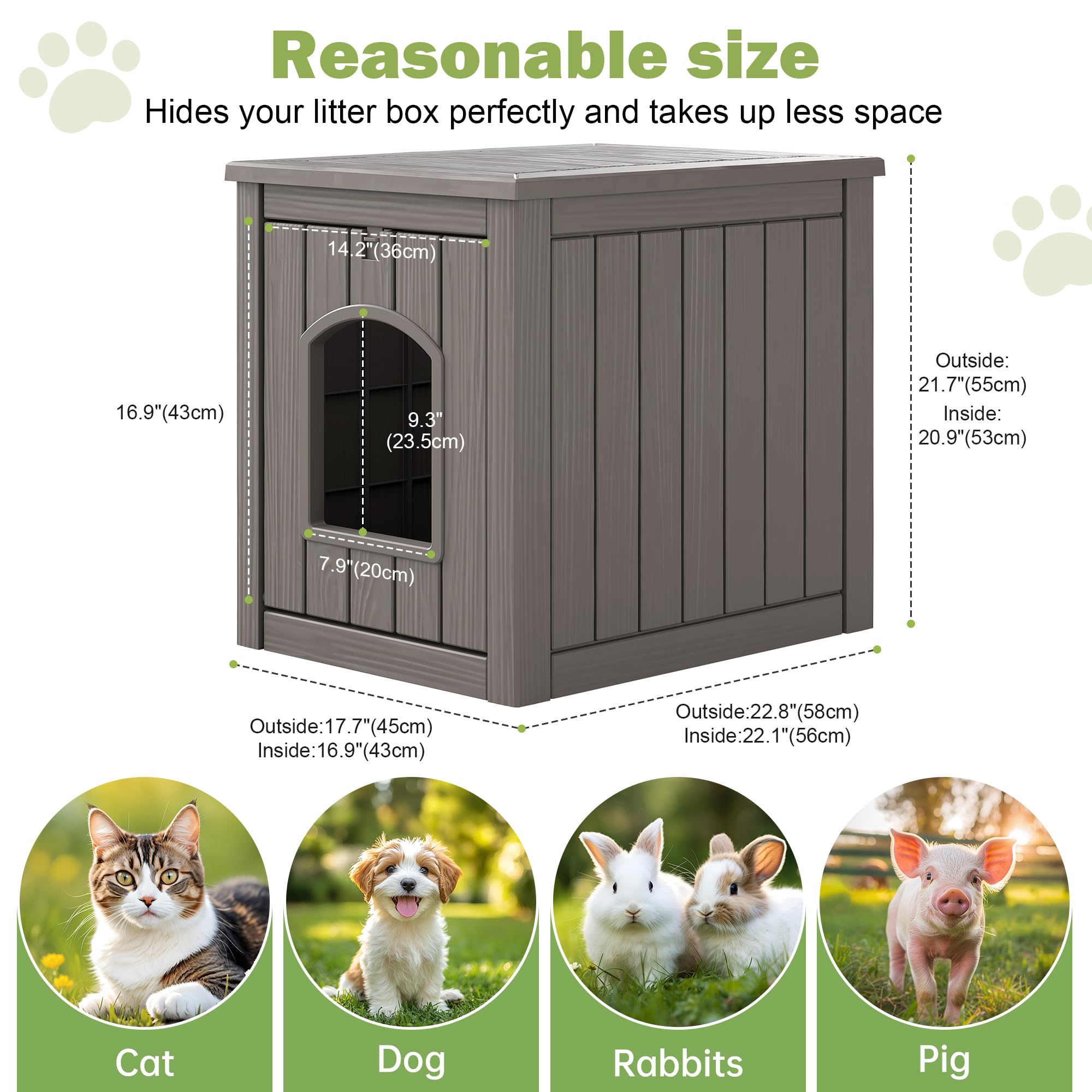 GULAIMOAO feral cat shelter with flip-down door for quick access and protection.