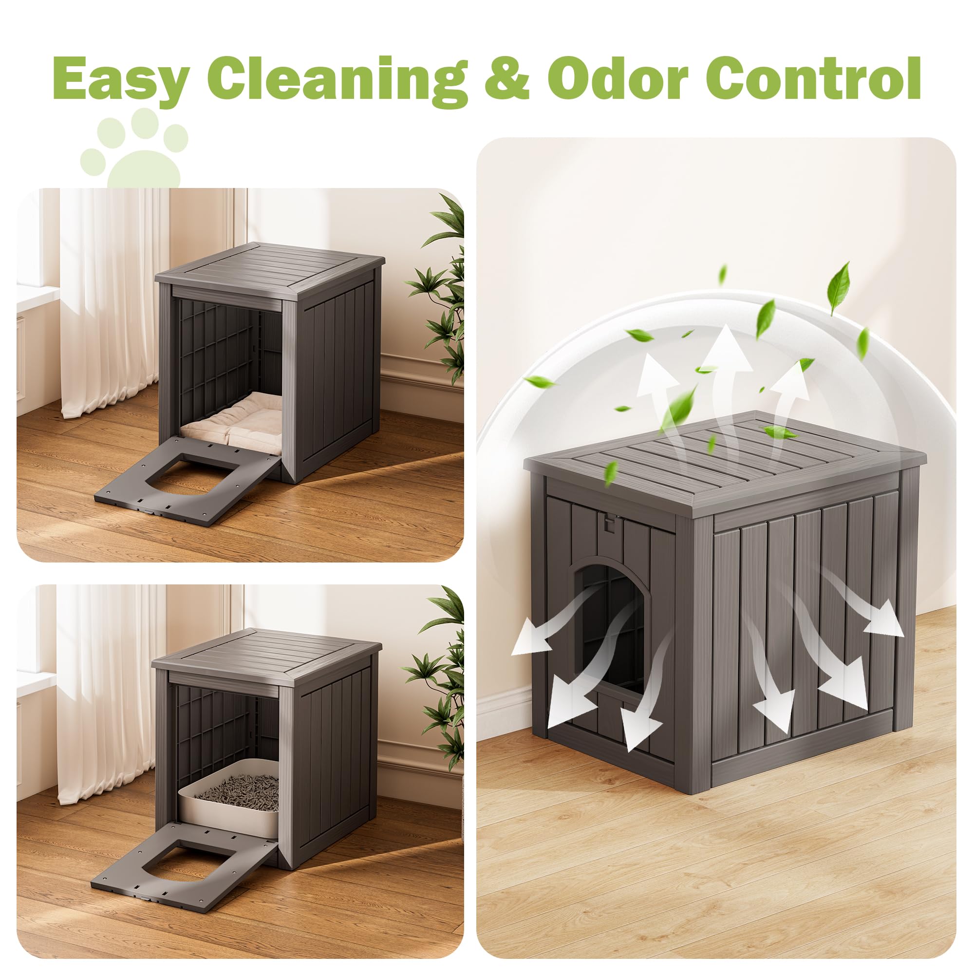 GULAIMOAO outdoor cat house side view, compact yet spacious shelter for outdoor cats.