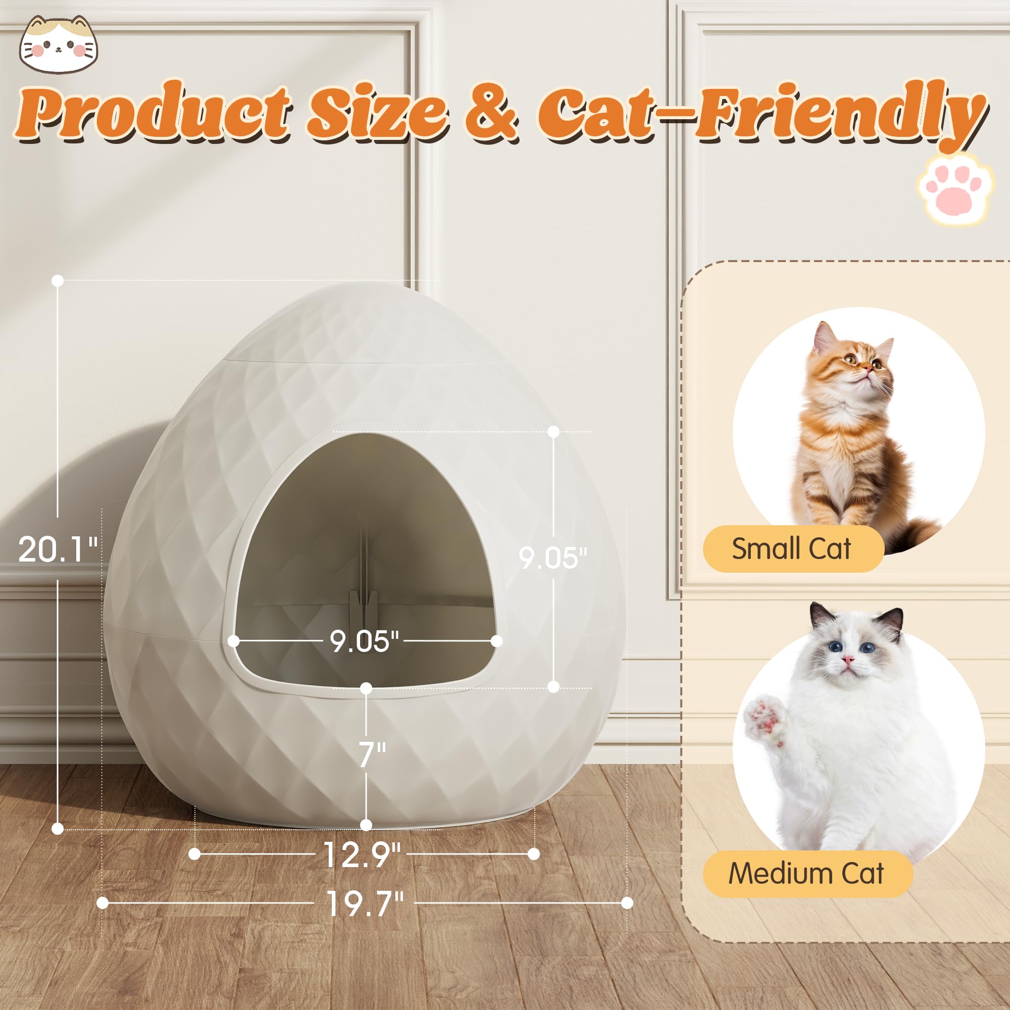 GULAIMOAO 2-in-1 setup serves as a litter box and cozy cat house