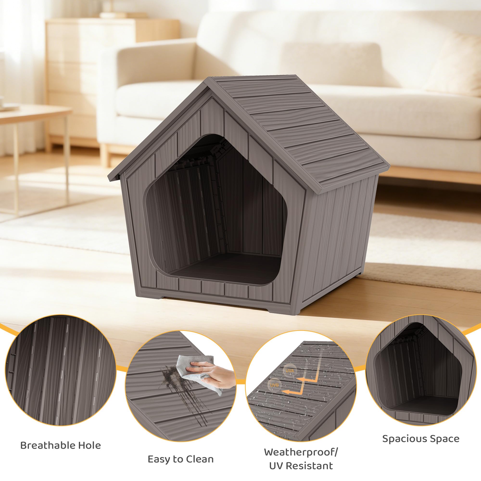 GULAIMOAO cat house features ventilation openings to promote fresh air for indoor-outdoor cats.