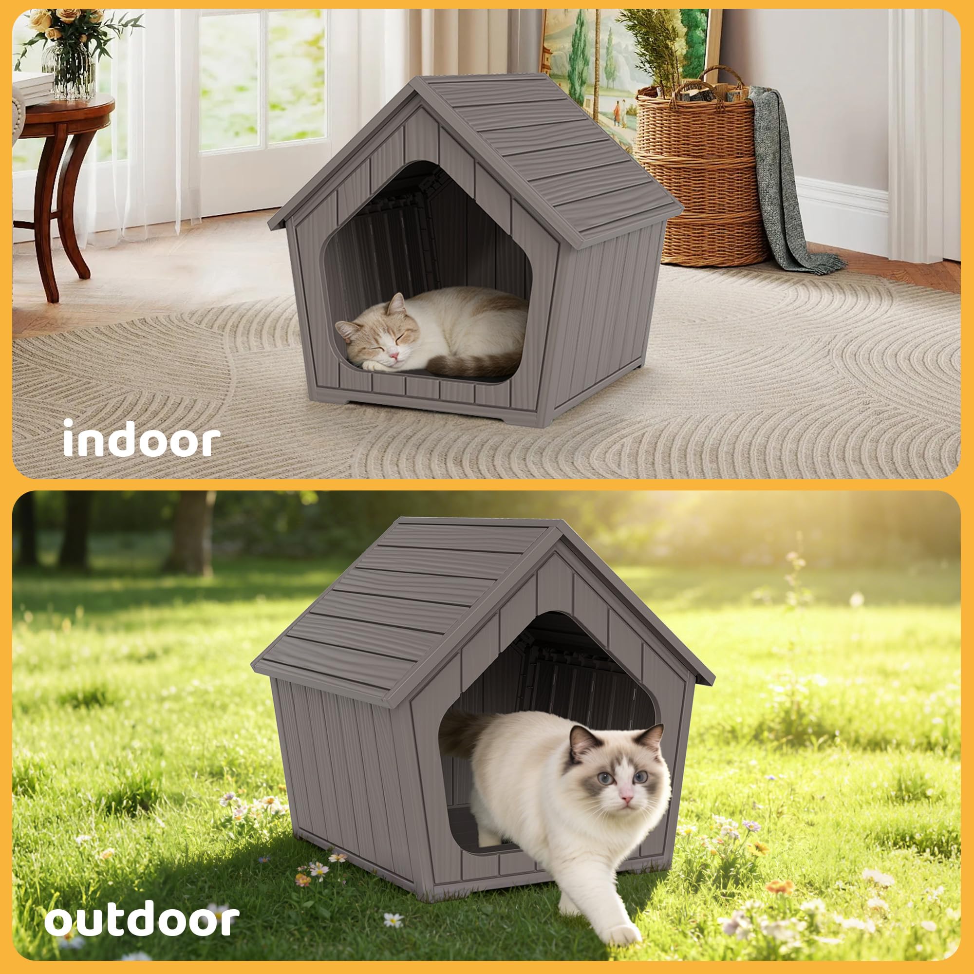 GULAIMOAO weatherproof house offers quick assembly and easy cleaning.