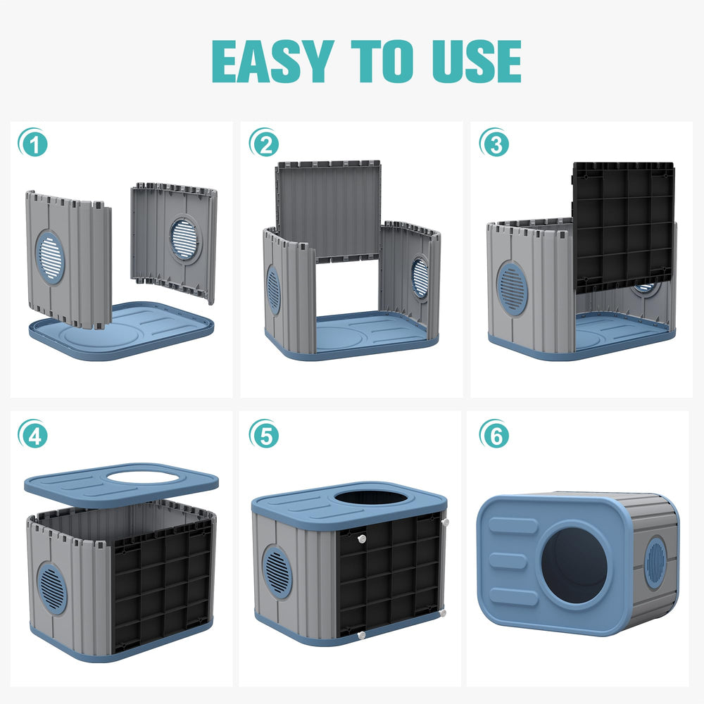 GULAIMOAO insulated outdoor cat house provides warmth with ventilation for comfort.