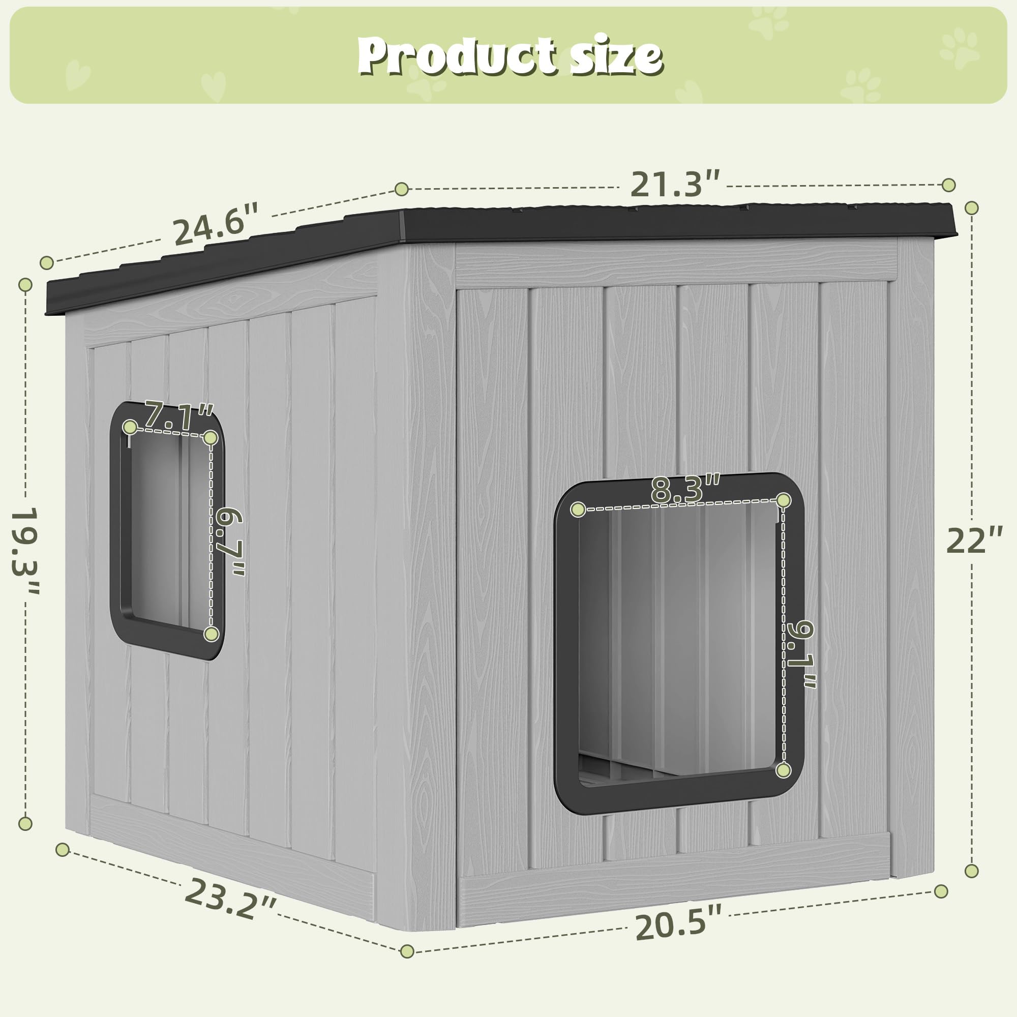 GULAIMOAO dimensions 23.2D x 20.5W x 22H inches present size.