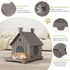 GULAIMOAO weatherproof cat house elevated base preventing moisture and dirt