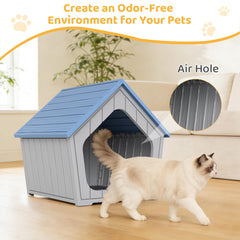 GULAIMOAO Outdoor Cat House sloped roof close-up emphasizes rain protection.