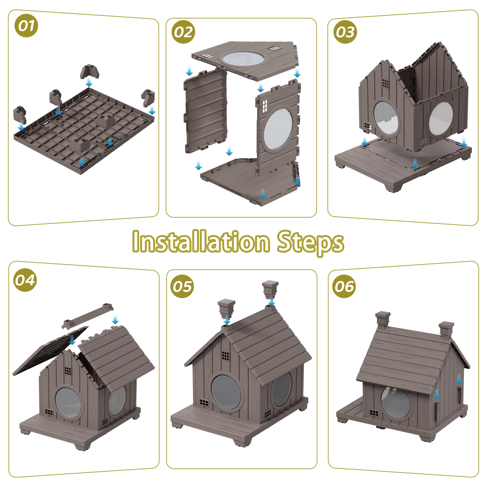 GULAIMOAO outdoor cat house versatile design for indoors or outdoors