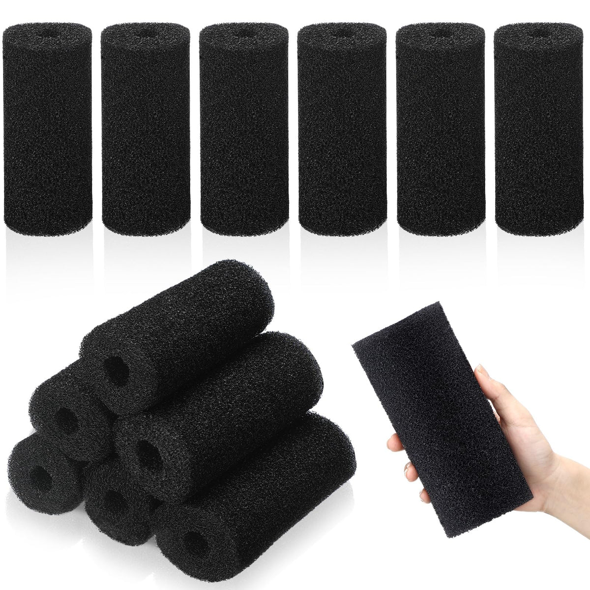 Gulfmew prefilter sponge 12-pack for reliable aquarium filtration and reduced clogging