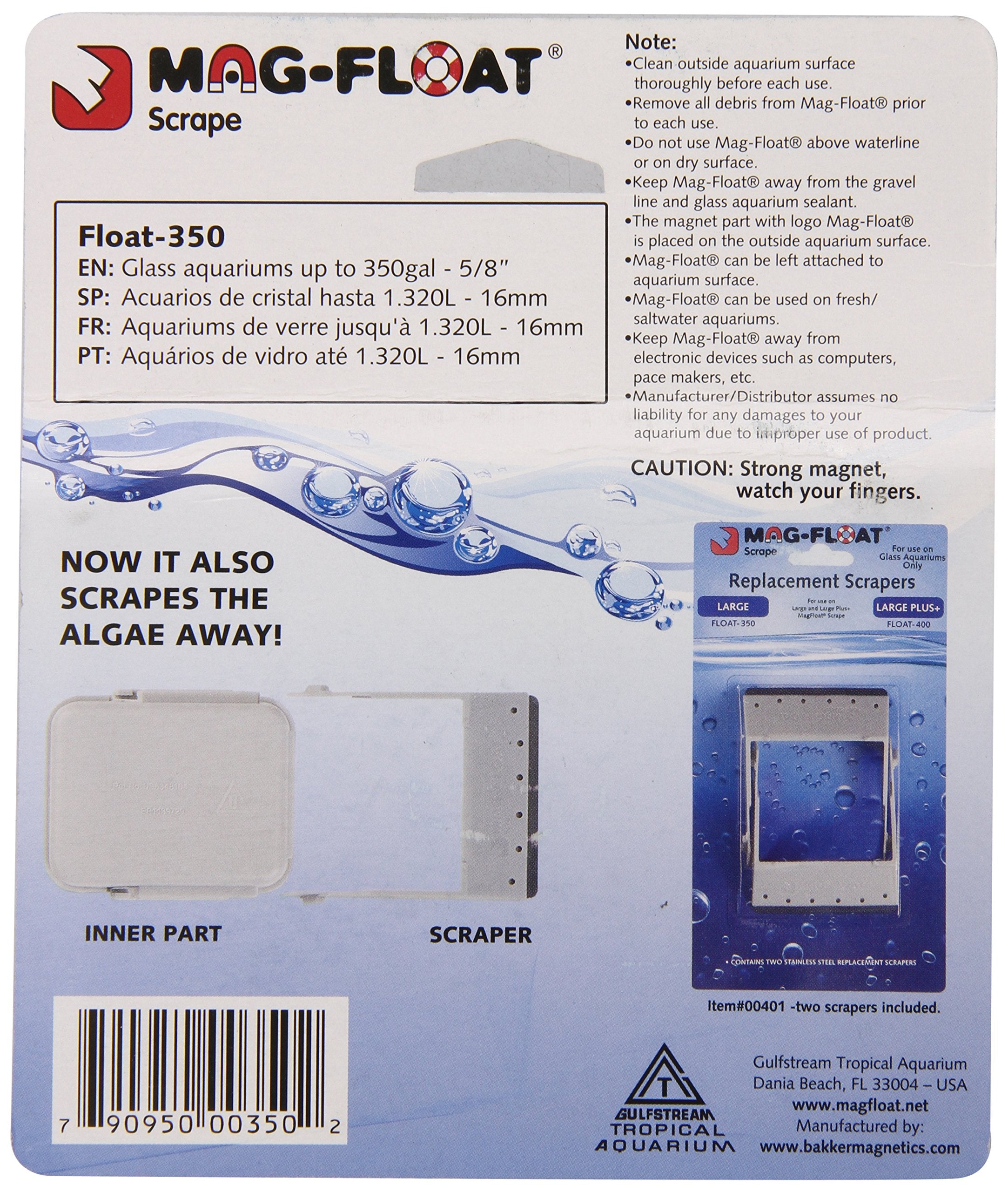 Gulfstream Tropical AGU350LG floats for easy corner cleaning in aquariums.