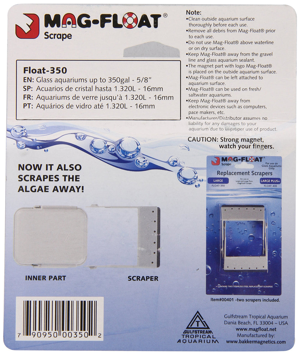 Gulfstream Tropical AGU350LG floats for easy corner cleaning in aquariums.
