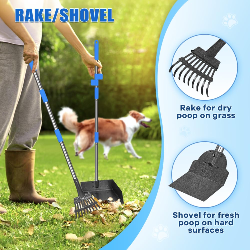 GUOOUG pooper scooper supports cleanup for multiple dogs in one pass