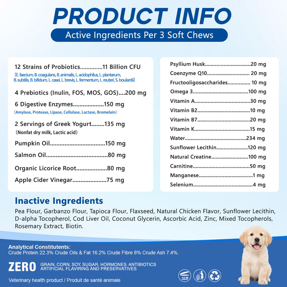 GuruAmi 200-count probiotic chews ready for daily use.