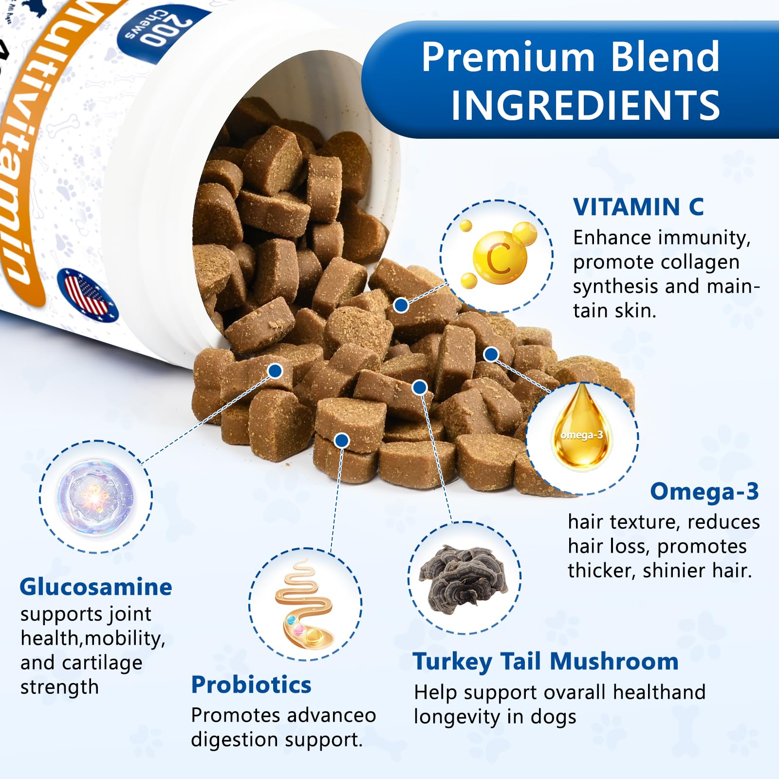 GuruAmi omega-3 cod liver oil boosts coat health for dogs.