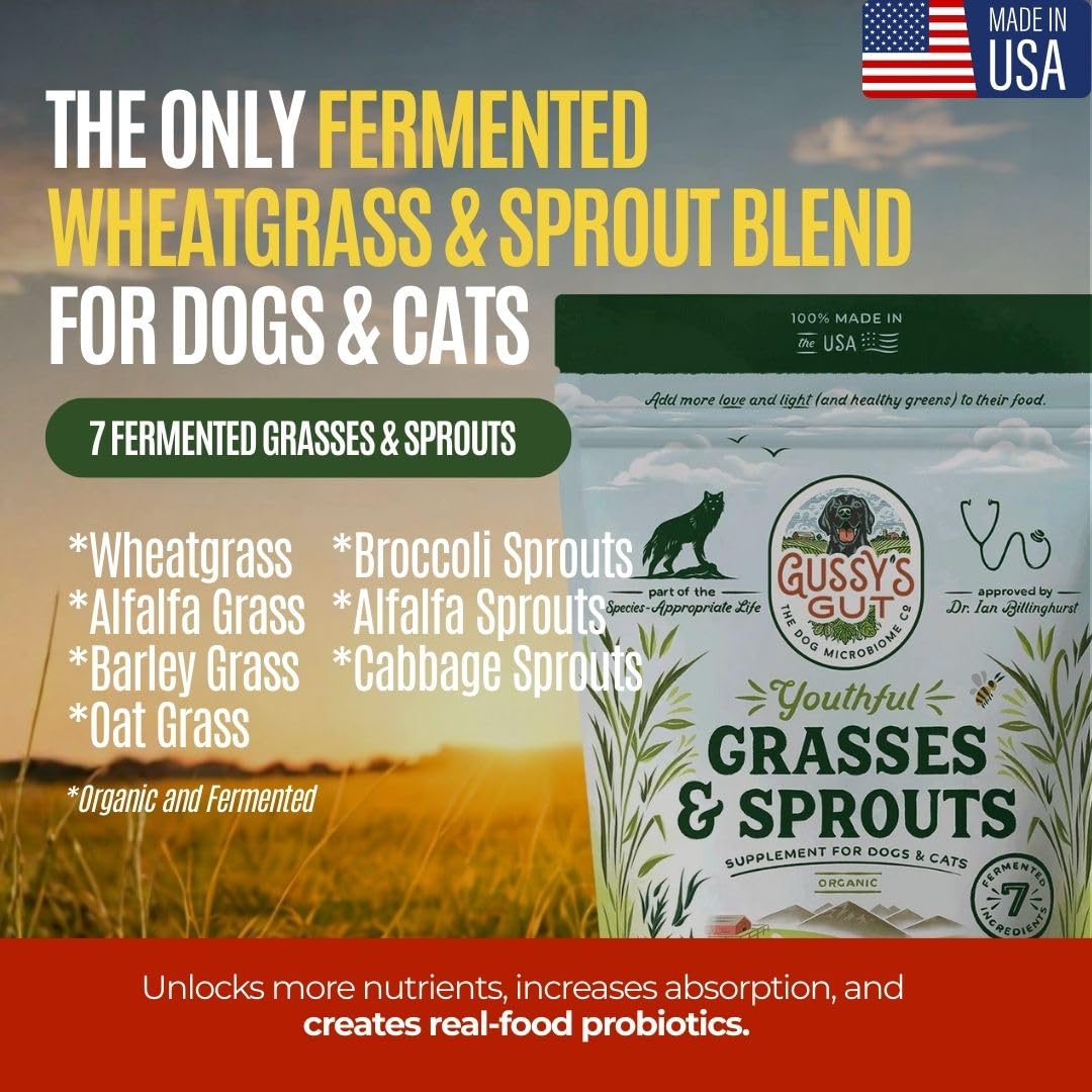 Gussy's Gut USA-made ingredients badge emphasizing quality sourcing