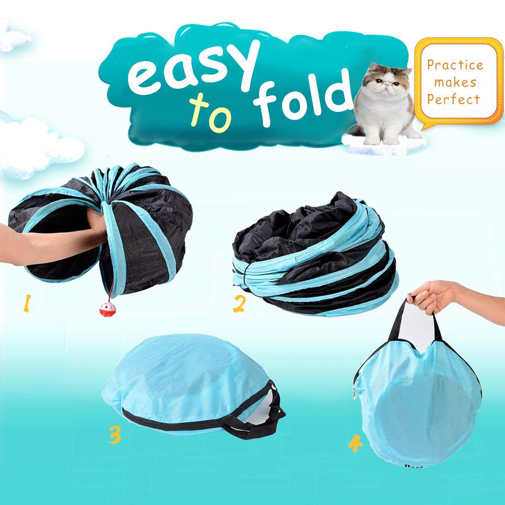 GUSTYLE Cat Tunnel 5 Way folded storage bag for easy travel and compact storage.