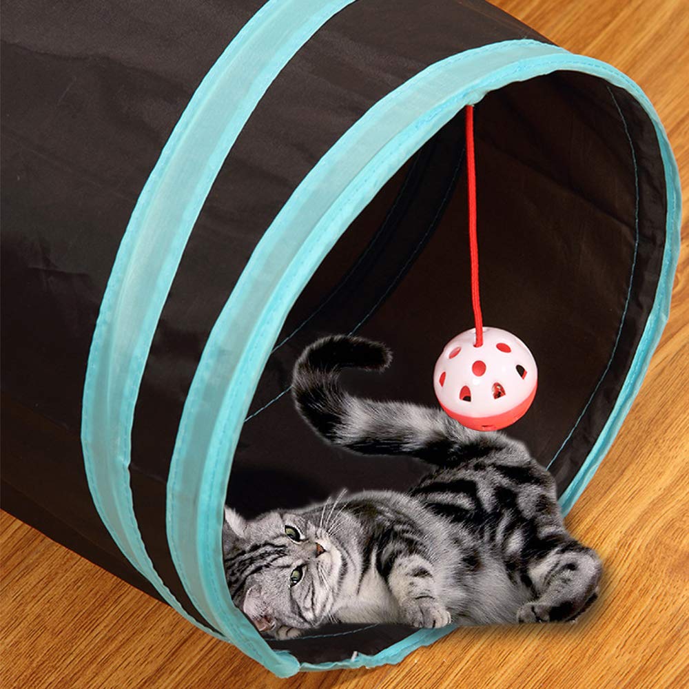 GUSTYLE Cat Tunnel 5 Way hanging bell toy adds interactive sound-based play.