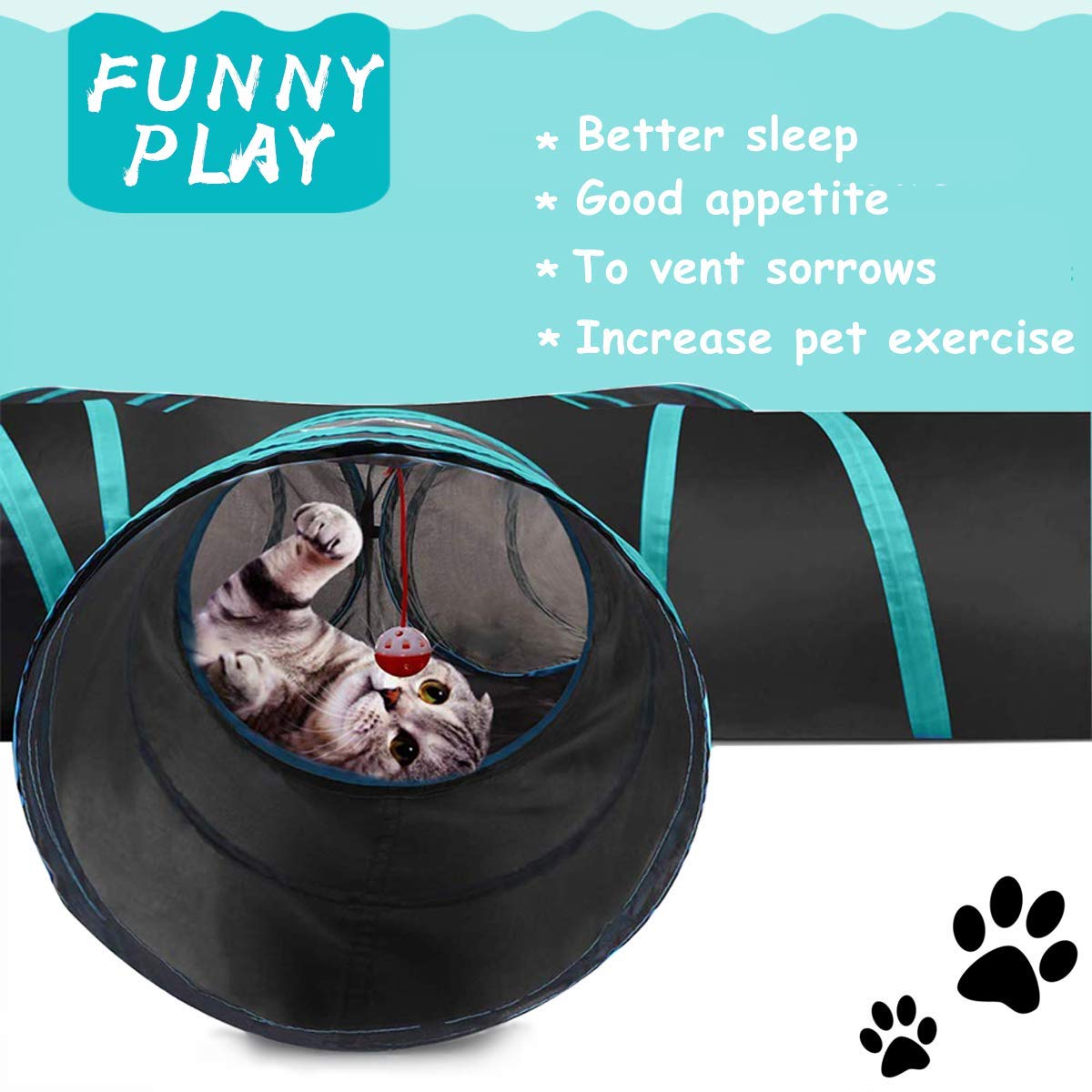 GUSTYLE Cat Tunnel 5 Way peep hole invites peek-and-play interactions.