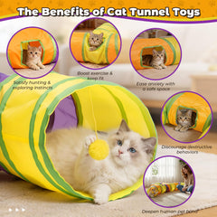 GUSTYLE Cat Tunnel large folded for storage demonstrates easy collapsible portability
