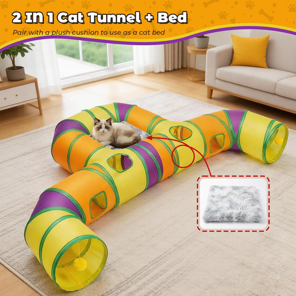 GUSTYLE Cat Tunnel large multi-pet use fits cats, rabbits, and more