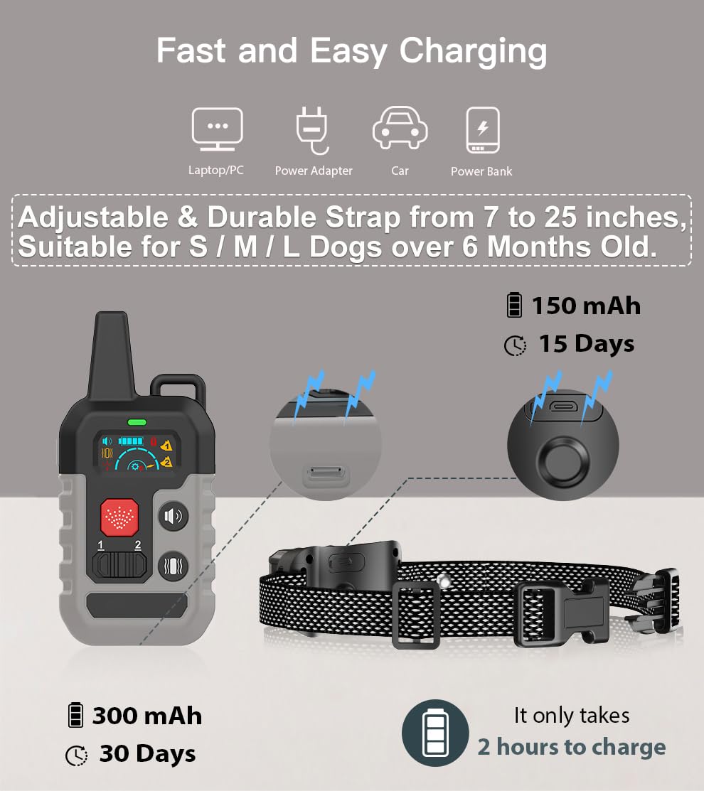 Gutes Leben IPX6 waterproof collar enables outdoor training in rain.