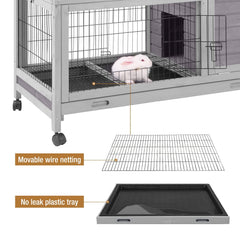 GUTINNEEN rabbit cage on wheels enables effortless indoor-outdoor relocation.