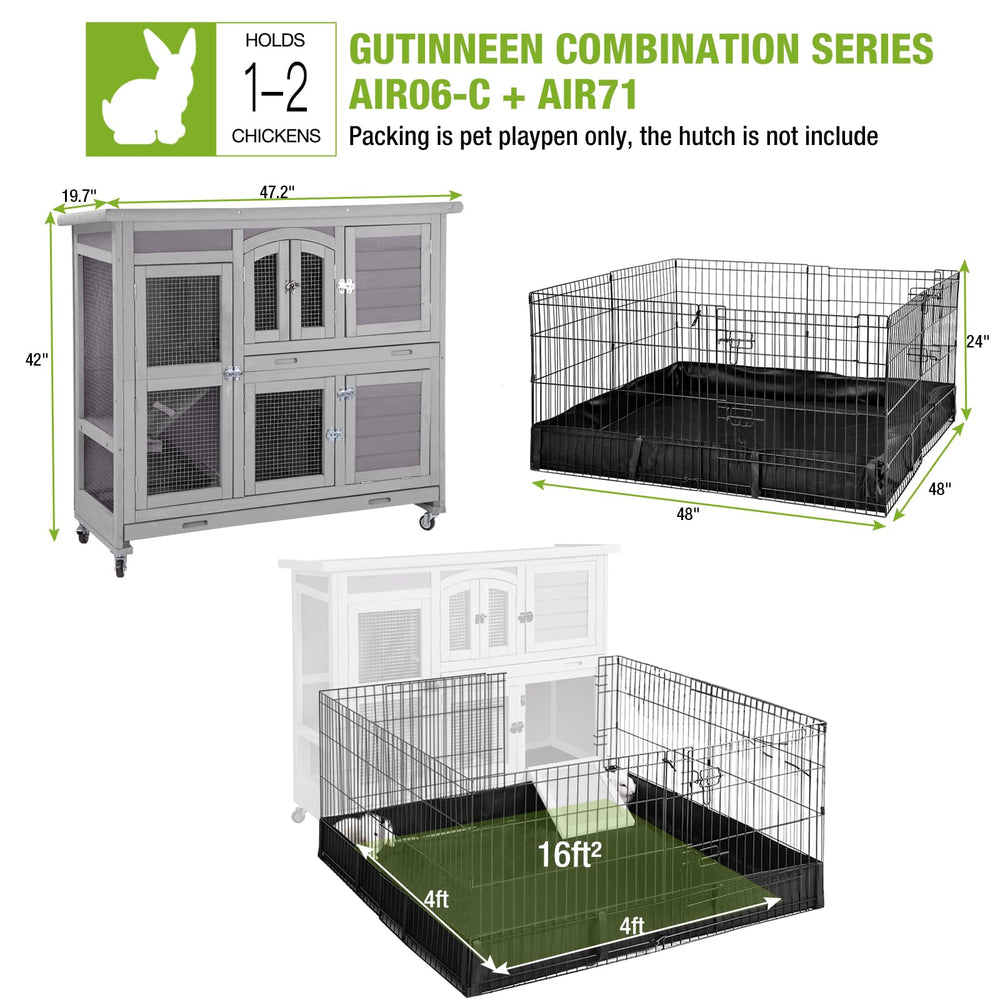 GUTINNEEN Playpen onepointthree-inch-mesh keeps small pets secure